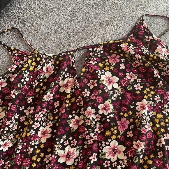 Forever 21 Woven Floral Cami Dress Black/Pink 3X NWT - Picture 2 of 3